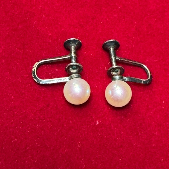 Mikimoto Cream Pearl Screw-Back Earrings - Picture 9 of 13